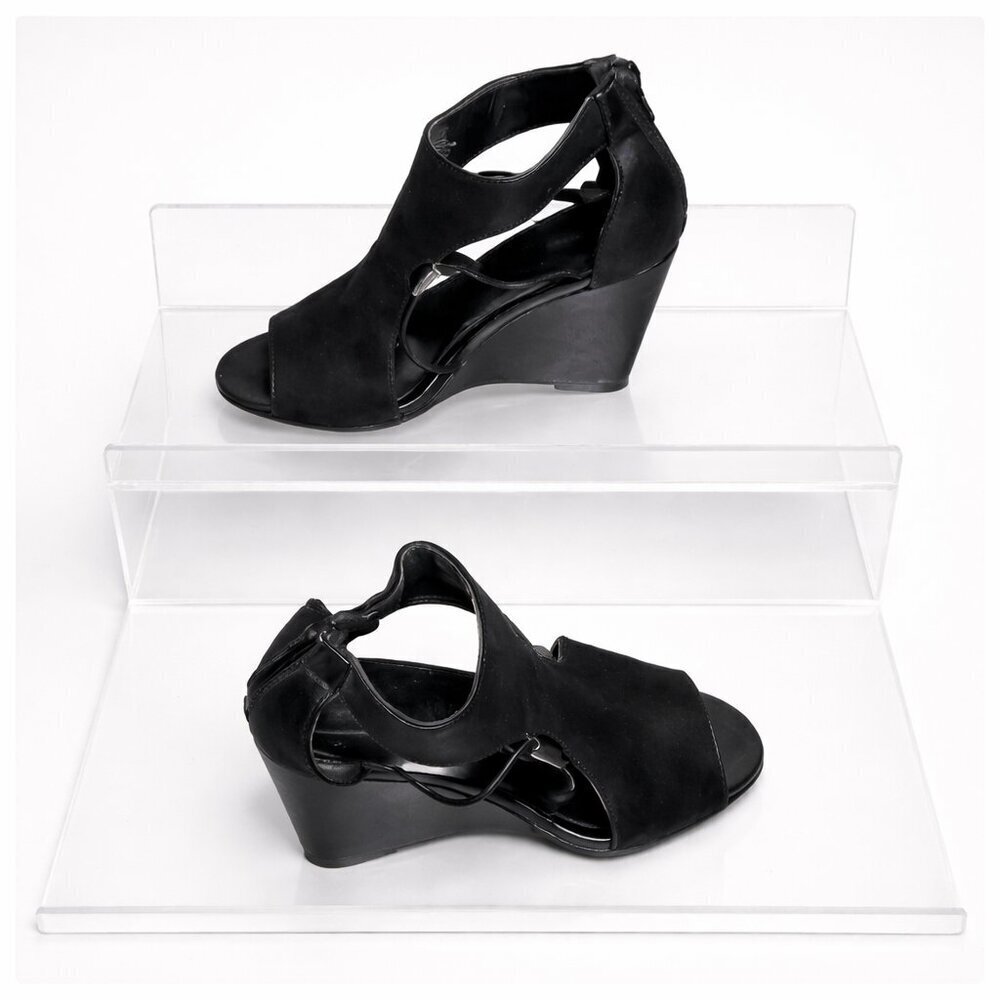Rock & Republic Carlee Leather Wedge Sandals 7.5M